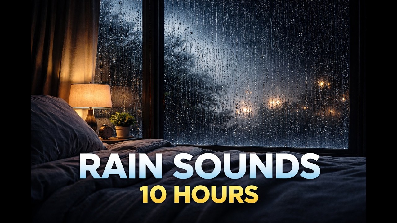 Heavy Rain on Window for Deep Sleep (10 Hours) | Relaxing Rain Sounds for Sleeping