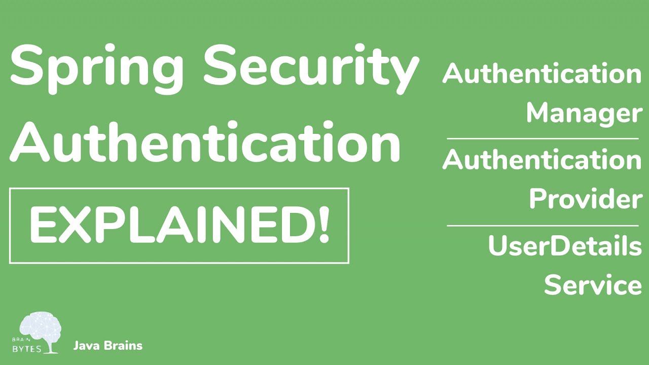 How Spring Security Authentication works - Java Brains