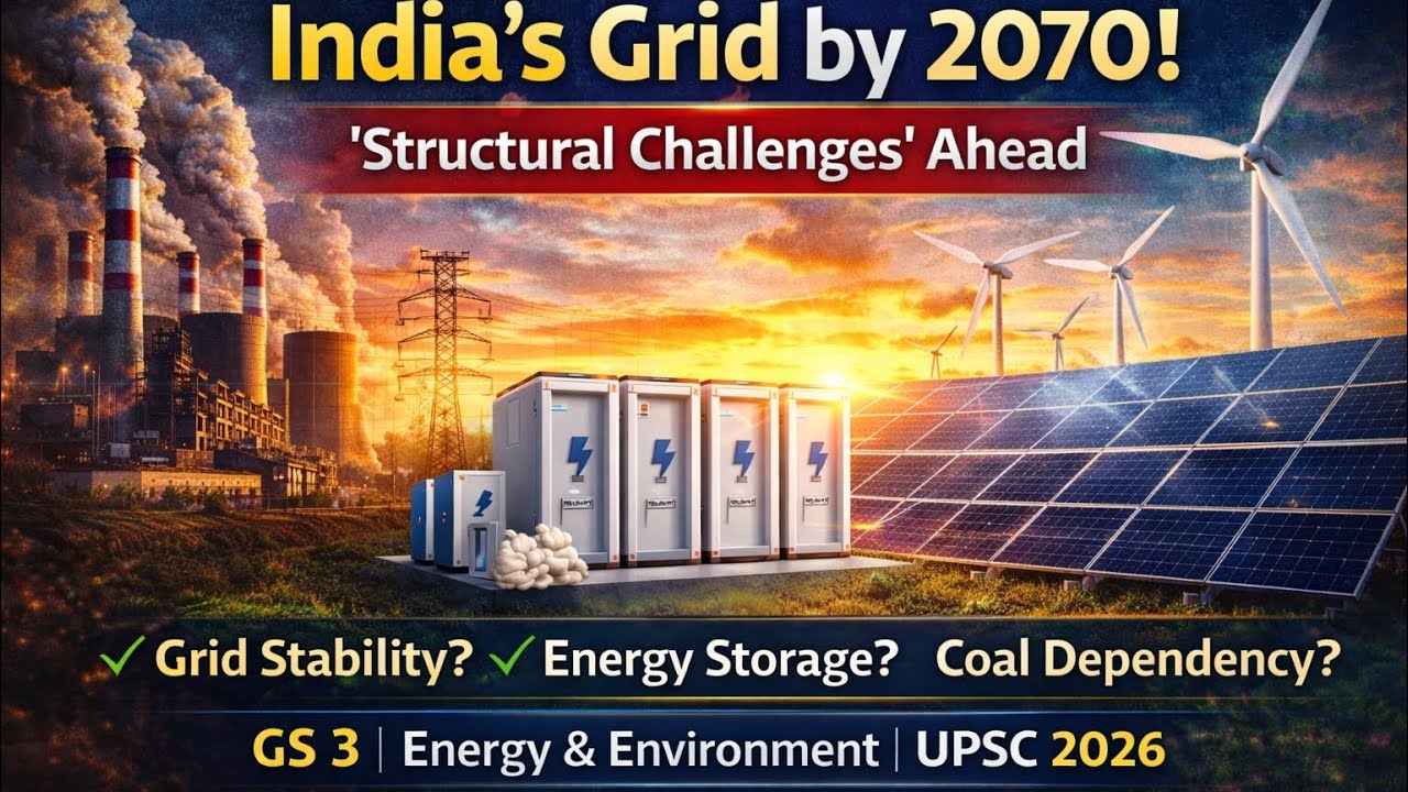 Renewable Energy to Dominate India’s Grid by 2070? Structural Challenges Explained | UPSC GS 3 