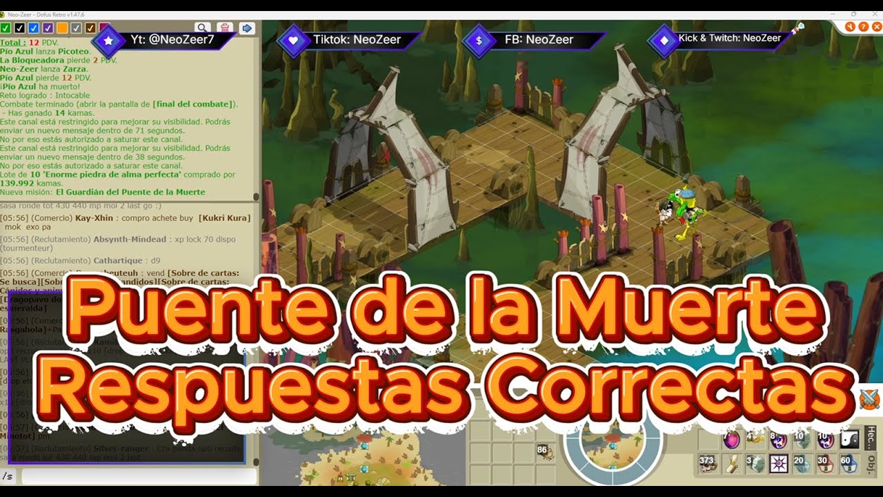 Como cruzar el Puente de la Muerte en Otomai - RESPUETAS CORRECTAS (Dofus Retro)