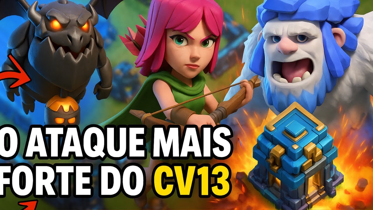 🔥 O ATAQUE MAIS FORTE do CV13 em 2025! (Subi 3 Ligas com Esse Atk!)
