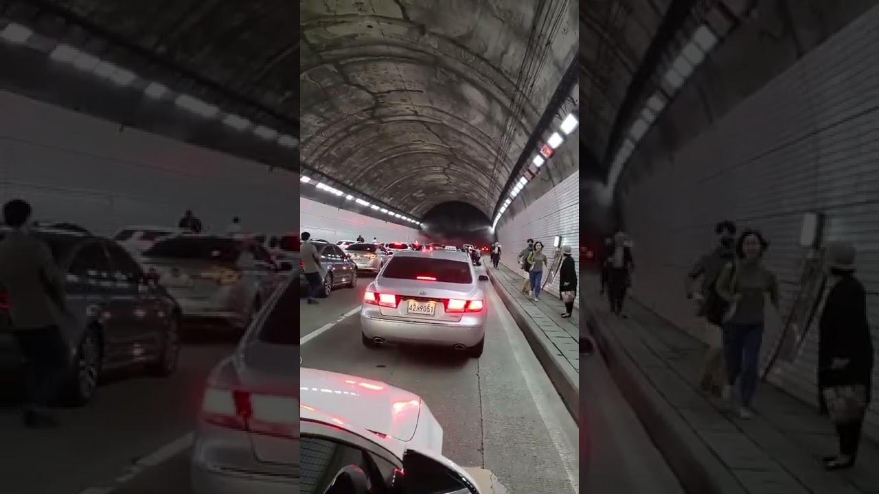 People Running Out Of Tunnel Truck Smoke Fire