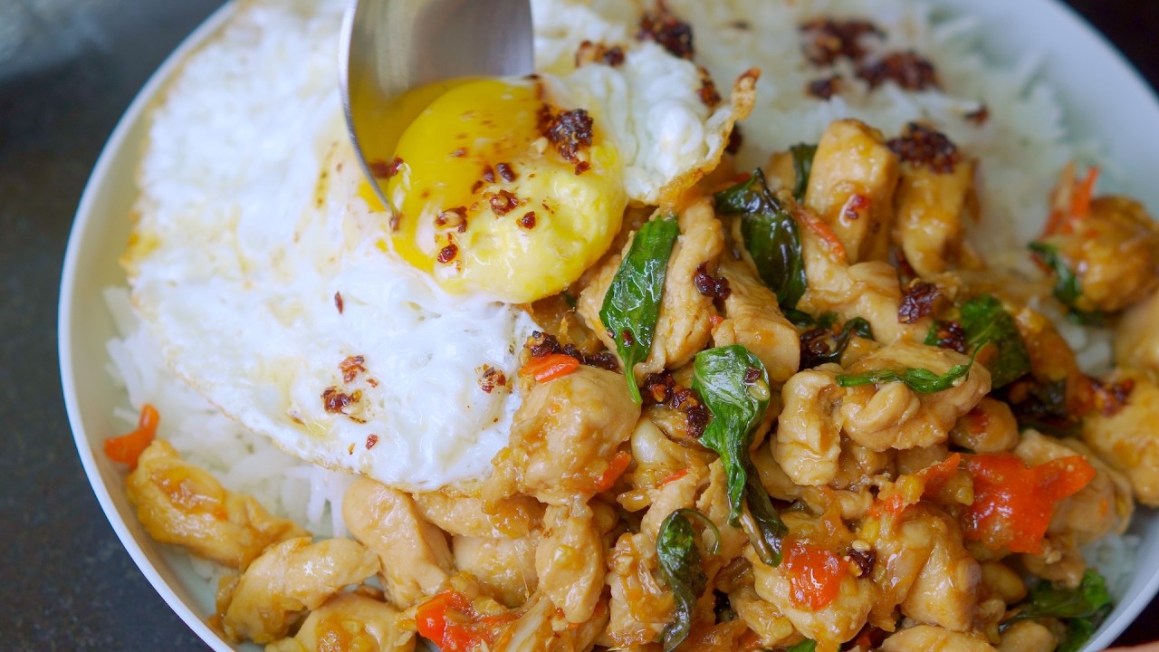 Thai Basil Chicken Recipe | Fiery & Fragrant Pad Krapow Gai With Egg | Best Thai Street-Style Dish