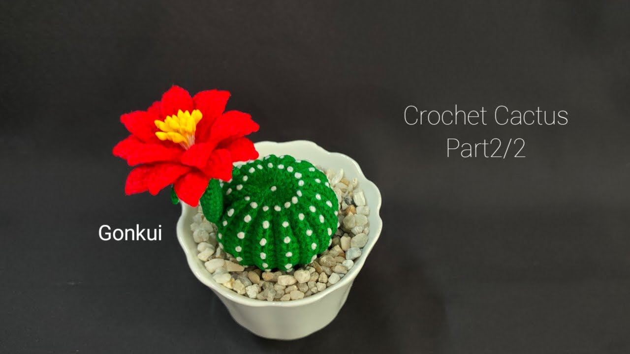 Crochet Cactus Part 2/2. Cactus and Assembly🌵 #crochetflower #crochet #crochettutorial