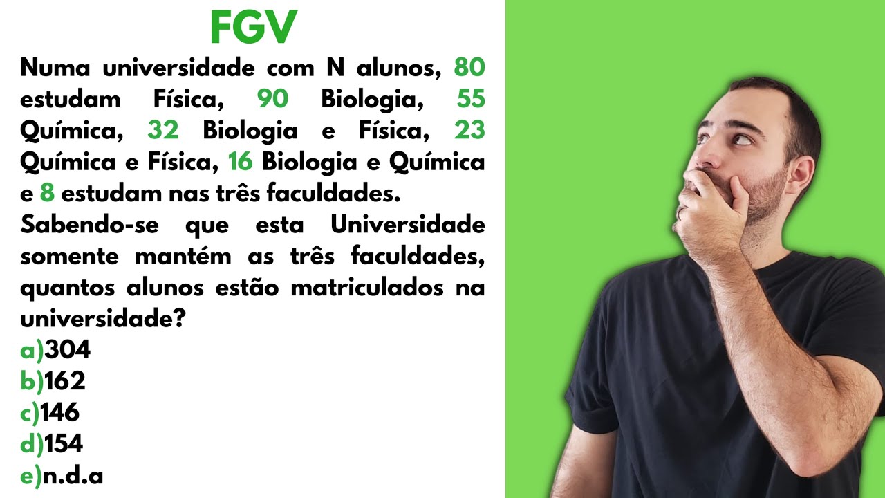 FGV MATEMÁTICA | Numa universidade com N alunos, 80 estudam Física
