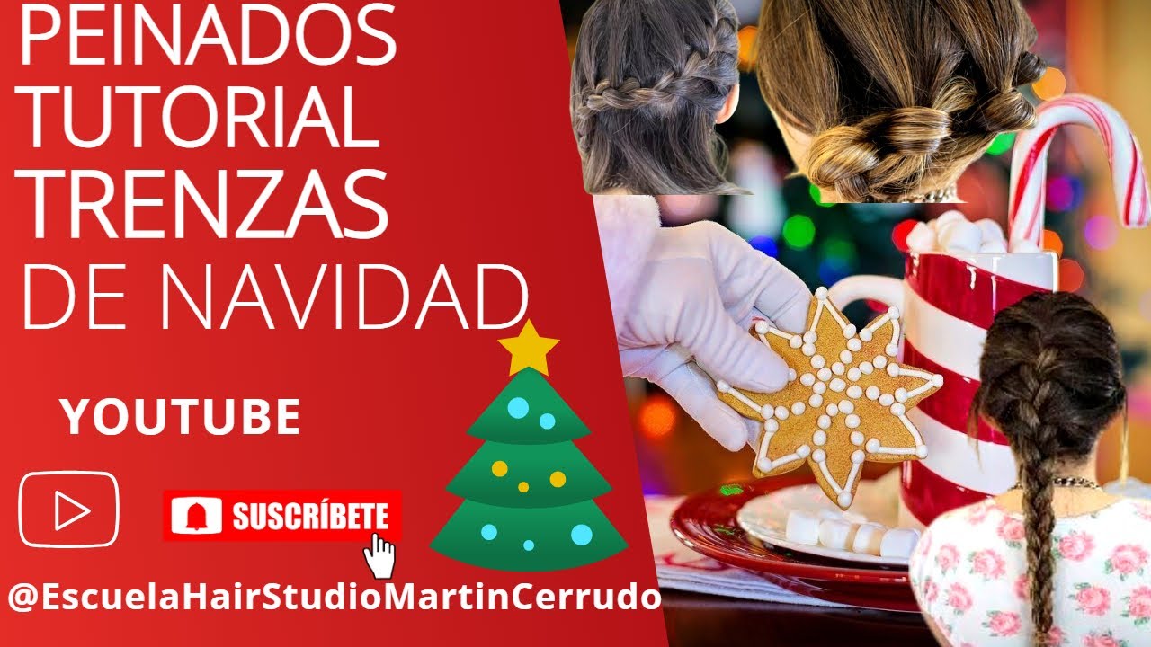 Tutorial Trenzas Navidad 2023 - Trenza Cocida - Trenza Corona - Trenza Nudos #navidad #peluqueria