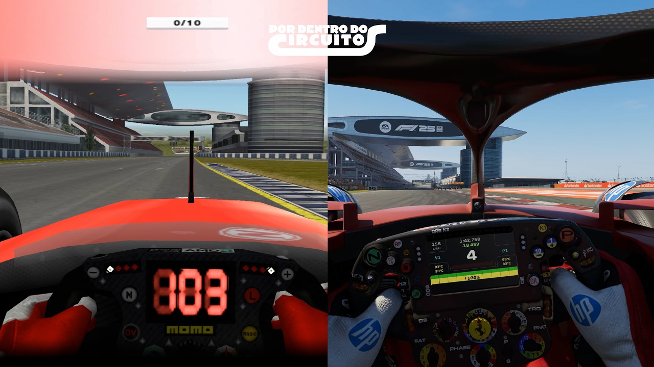 Evolução do circuito de Shanghai - Formula One 2004 vs F1 2025