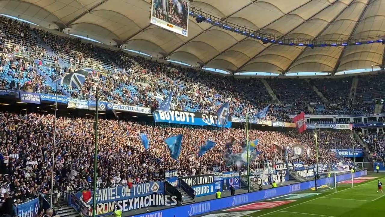 HSV WECHSELGESANG VOR ANPFIFF 💙🔥 + OH HSV OLE OLE OLEO… 🎶🥁