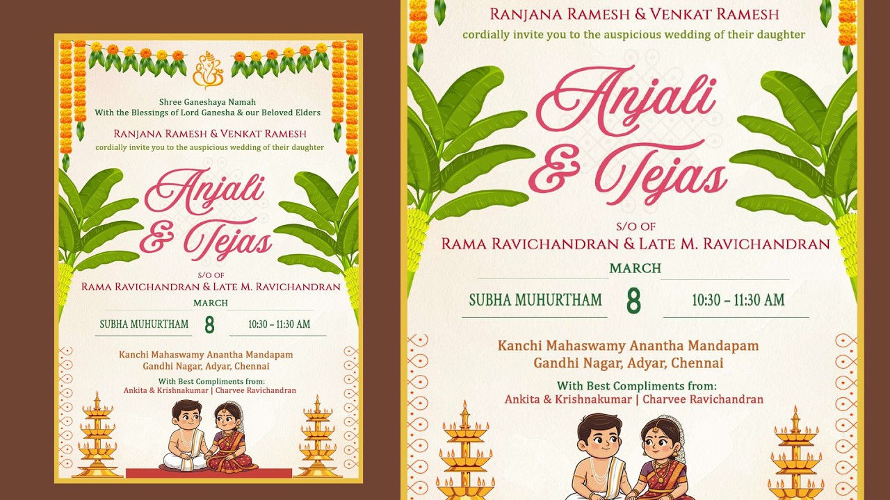Live Wedding of Anjali & Tejas  @ Kanchi Mahaswamy Anantha Mandapam, Adyar 08.3.2026_7am onwards