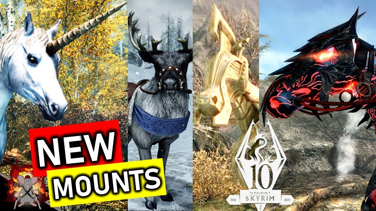 КАЖДЫЙ НОВЫЙ* МАУНТ В ЮБИЛЕЙНОМ ИЗДАНИИ SKYRIM! Единороги, призываемые существа даэдра, двемерски...