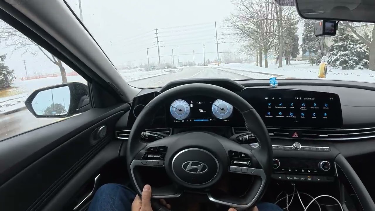 Snowy Roads in Mississauga | Casual Costco Drive POV | Hyundai Elantra