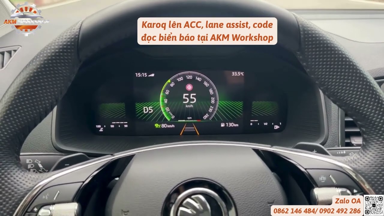 Karoq lên ACC, lane assist, đọc biển báo tại AKM Workshop #skoda #karoq #kodiaq #acc #laneassist