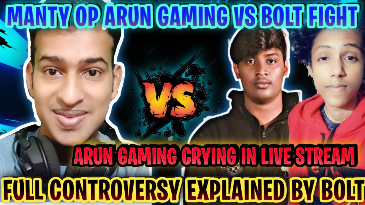 MANTY AND ARUN GAMING VS BOLT FIGHT | FULL CONTROVERSY EXPLAINED BY BOLT| #BOLT #MANTYOP #ARUNGAMING