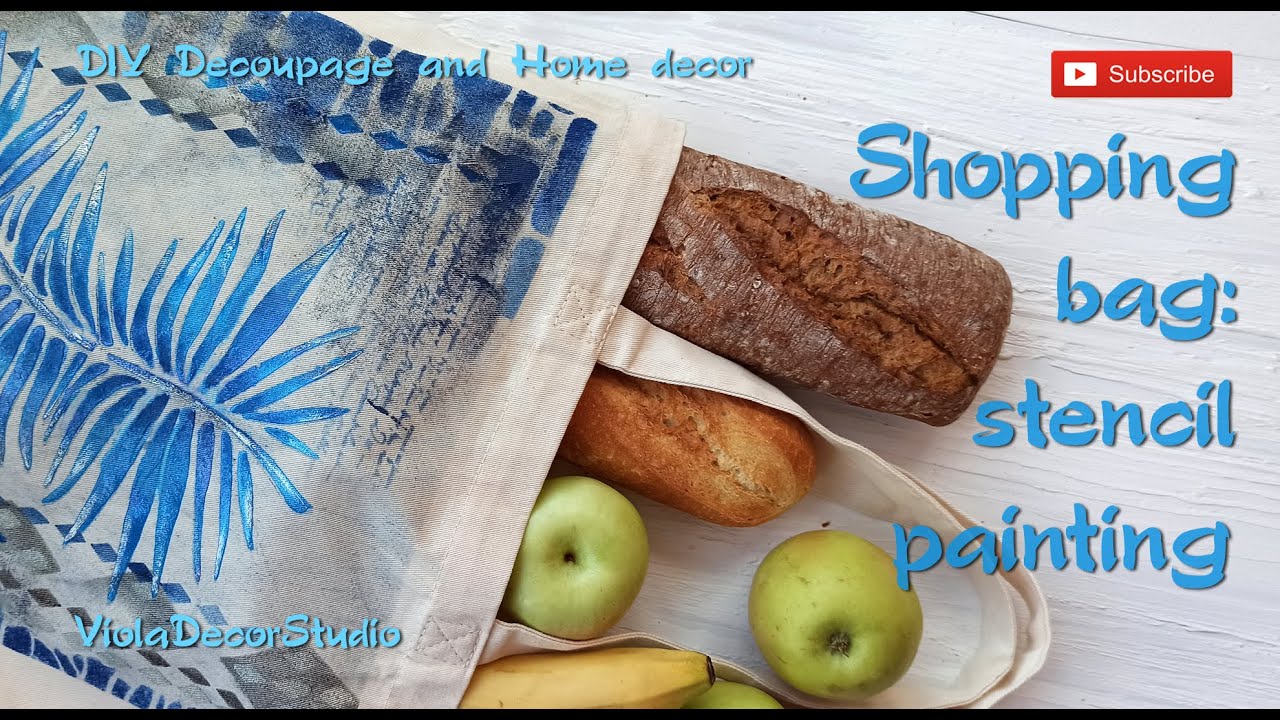 Shopping bag - Eco bag - DIY Stencil Painting