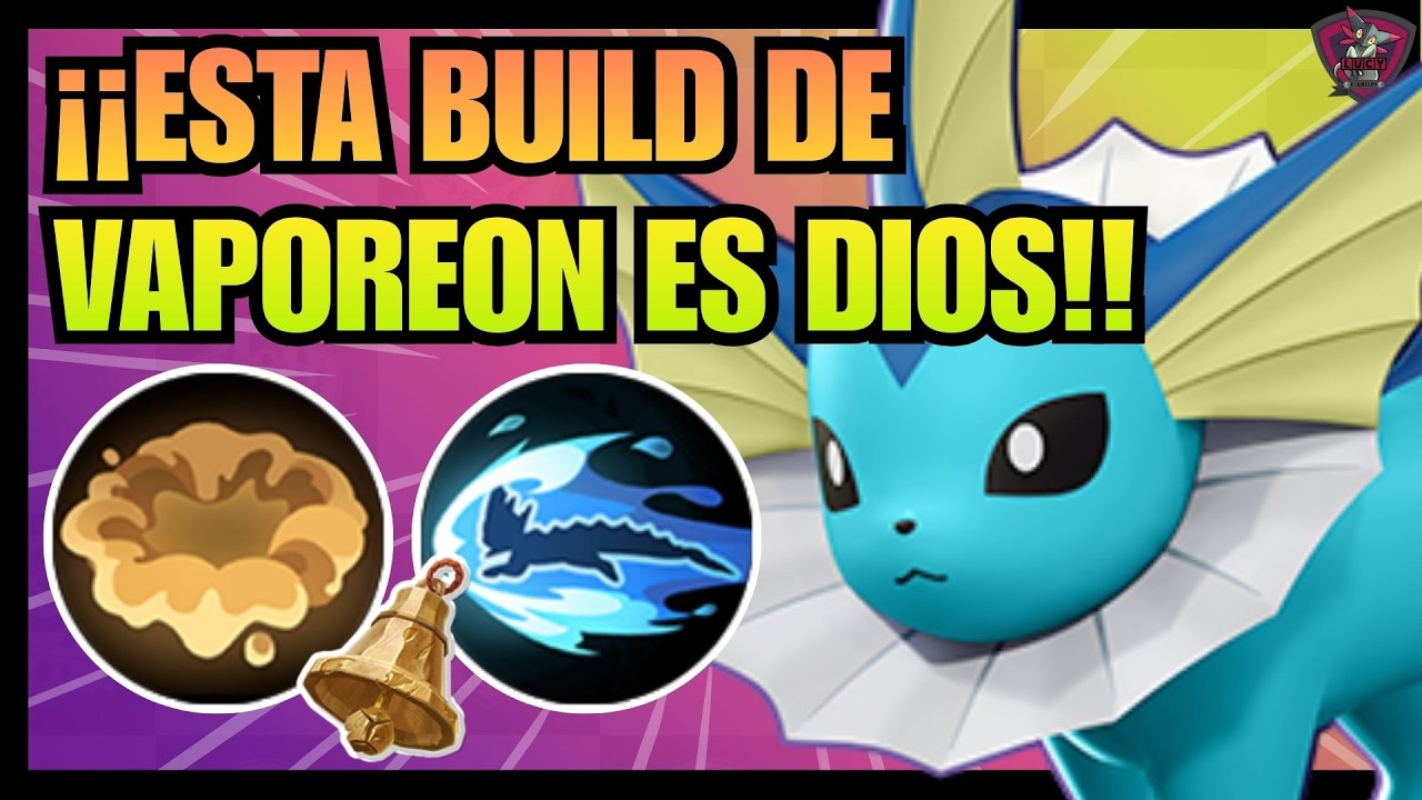 ESTA BUILD DE VAPOREON ESTA ROTISIMA🥵MEJORES OBJETOS Y MEDALLAS⭐BUILD VAPOREON POKEMON UNITE