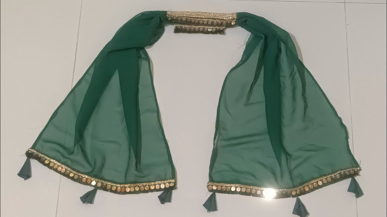 Baby Girl Dupatta Makeing at Home//dress maching Dupatta//Aiza creation's