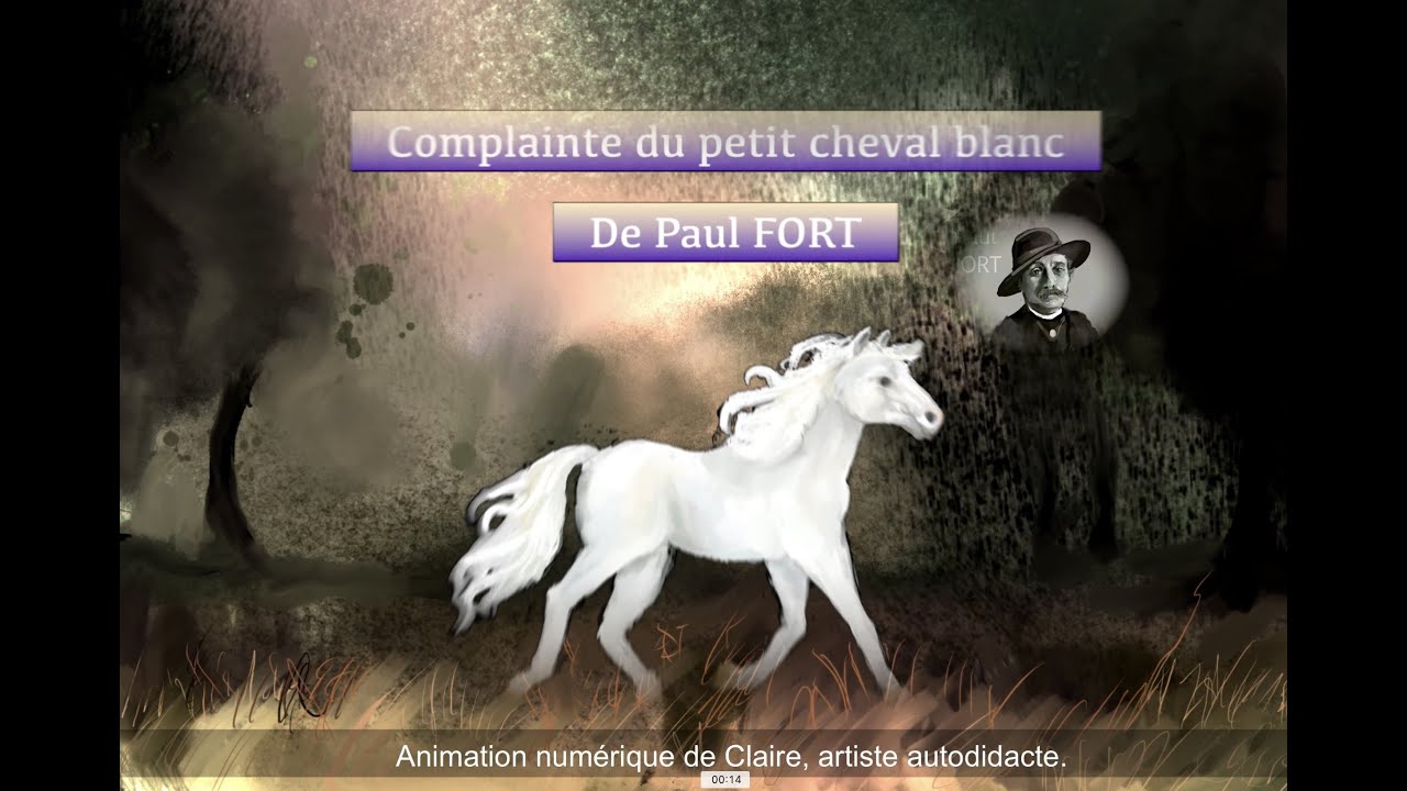 le petit cheval blanc de Paul Fort : poésie N°13 illustrée par Claire.