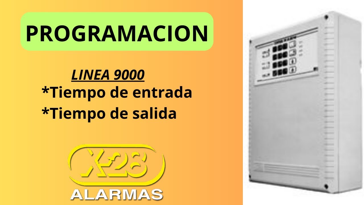 Como programar el tiempo de entrada/salida de una central X-28 línea 9000