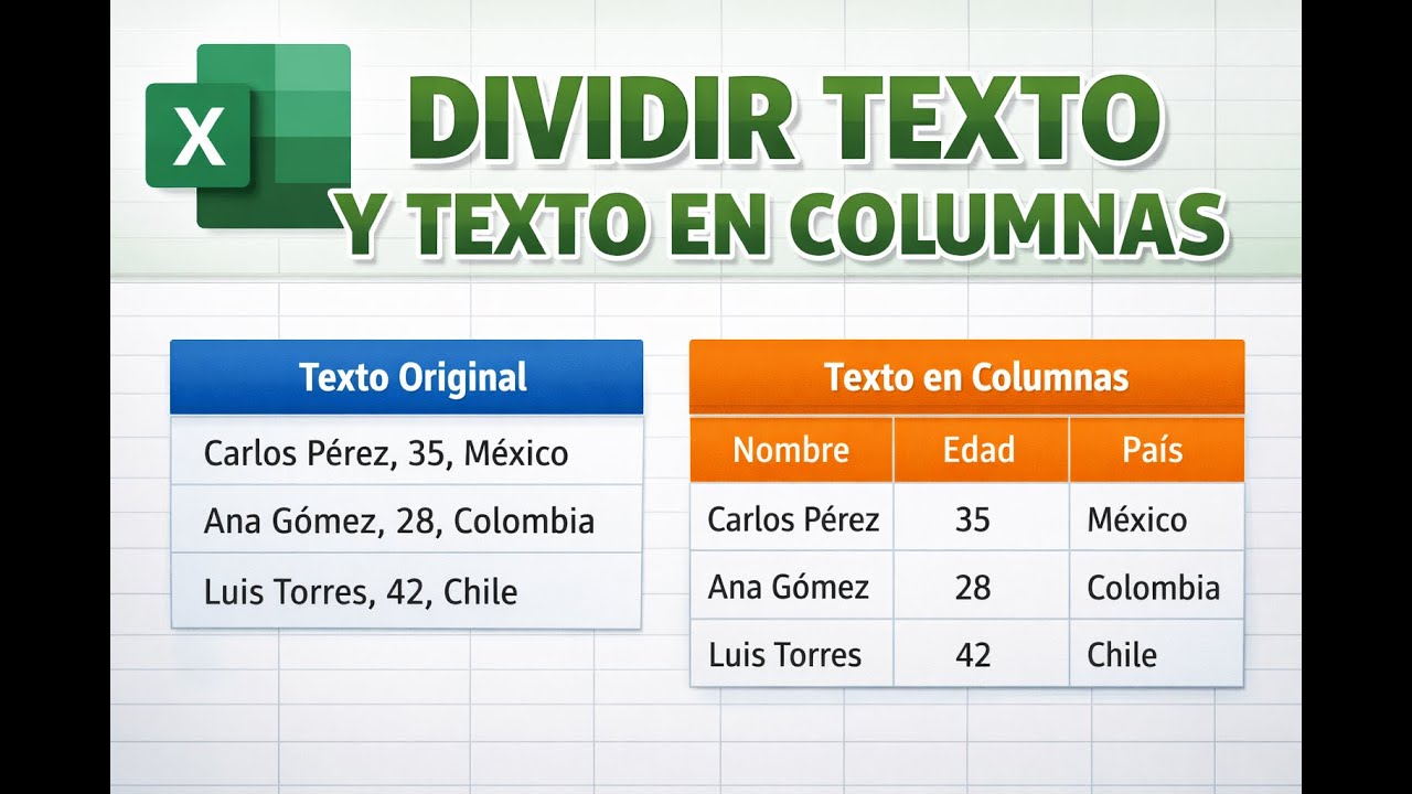COMO SEPARAR DATOS EN EXCEL DIVIDIR TEXTO EN COLUMNAS