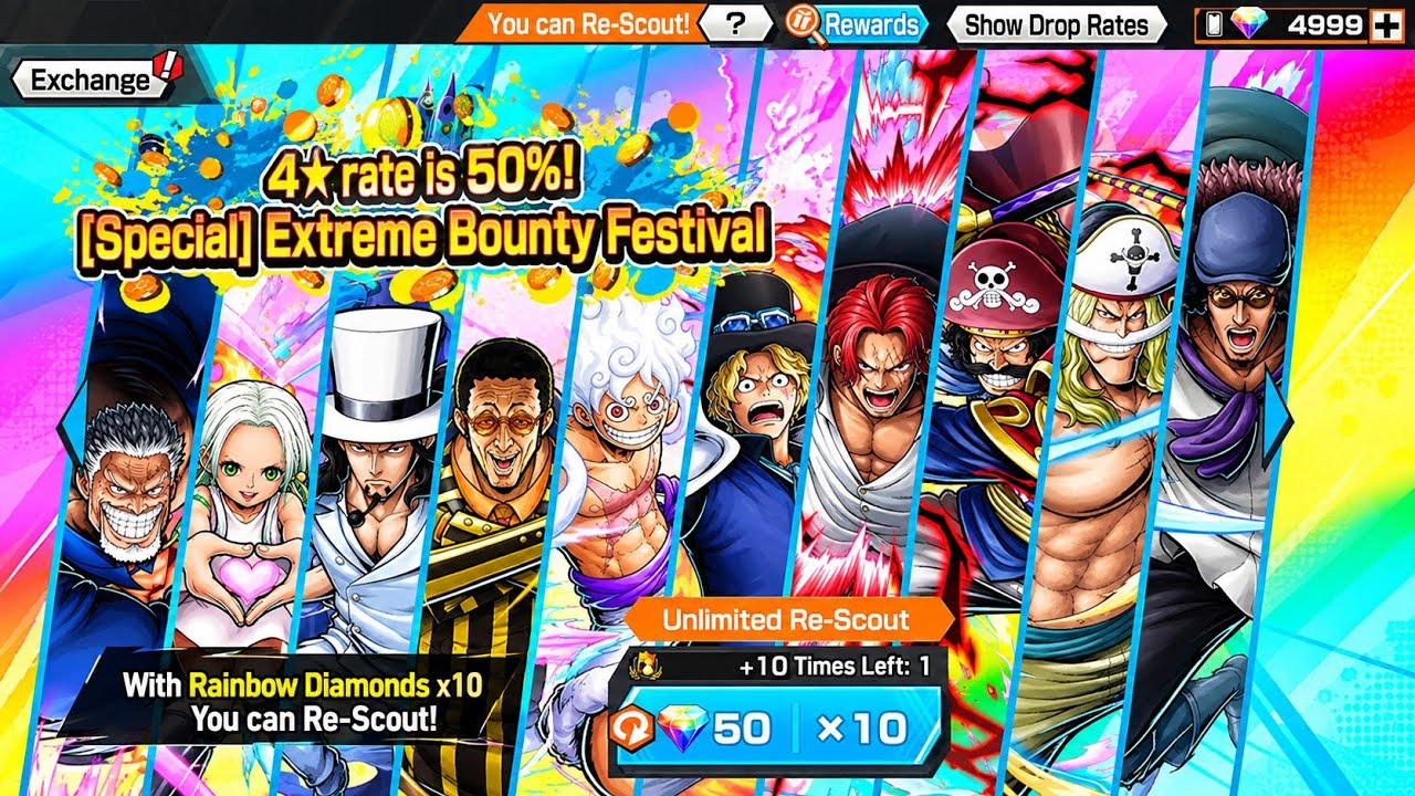 SPECIAL EXTREME BOUNTY FESTIVAL UNLIMITED RE-SCOUT | ONE PIECE BOUNTY RUSH | OPBR