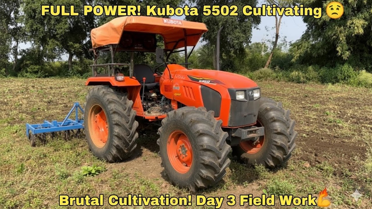 Kubota 5502 ki Power - Cultivation Work Day-3 - themeenadeepak