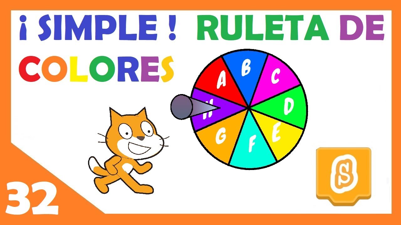 32🟠COMO HACER UNA  RULETA DE COLORES EN SCRATCH. ¡ Proyectos escolares !
