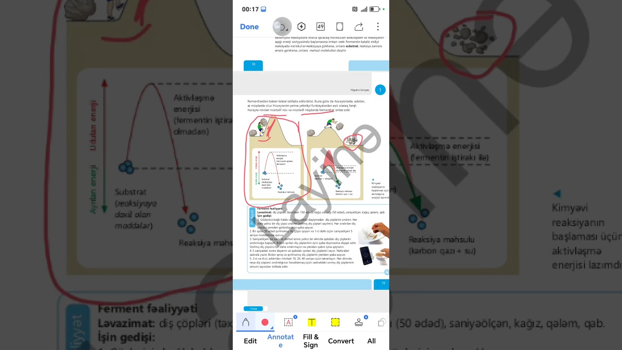 8-ci sinif Yeni Dərslik Biologiya, Fermentlər mövzusunun izahı. 