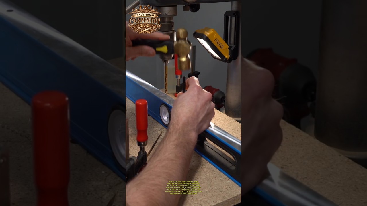 Perfect Metal Drilling with Drill Press Precision! #metalworking #tools #diy