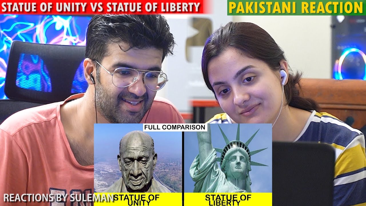 Pakistani Couple Reacts To Statue Of Unity Vs Statue Of Liberty | Full Comparison UNBIASED in Hindi