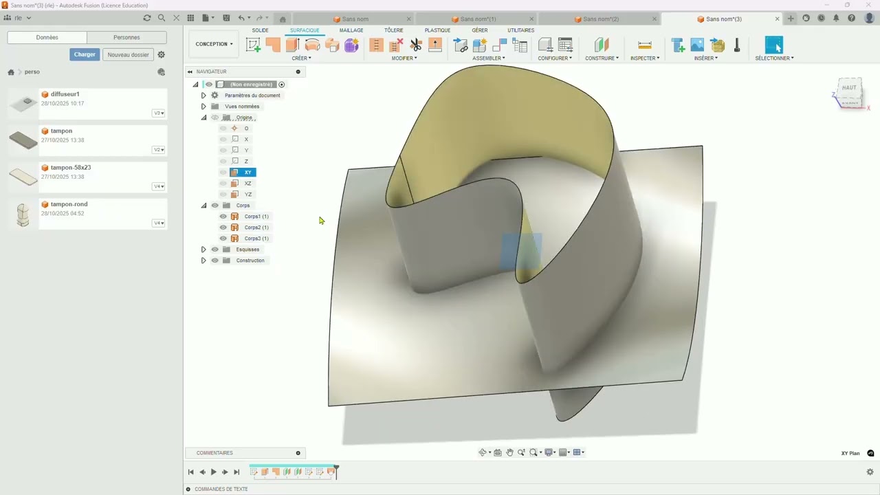 Techniques avancées de modélisation surfacique dans Fusion 360
