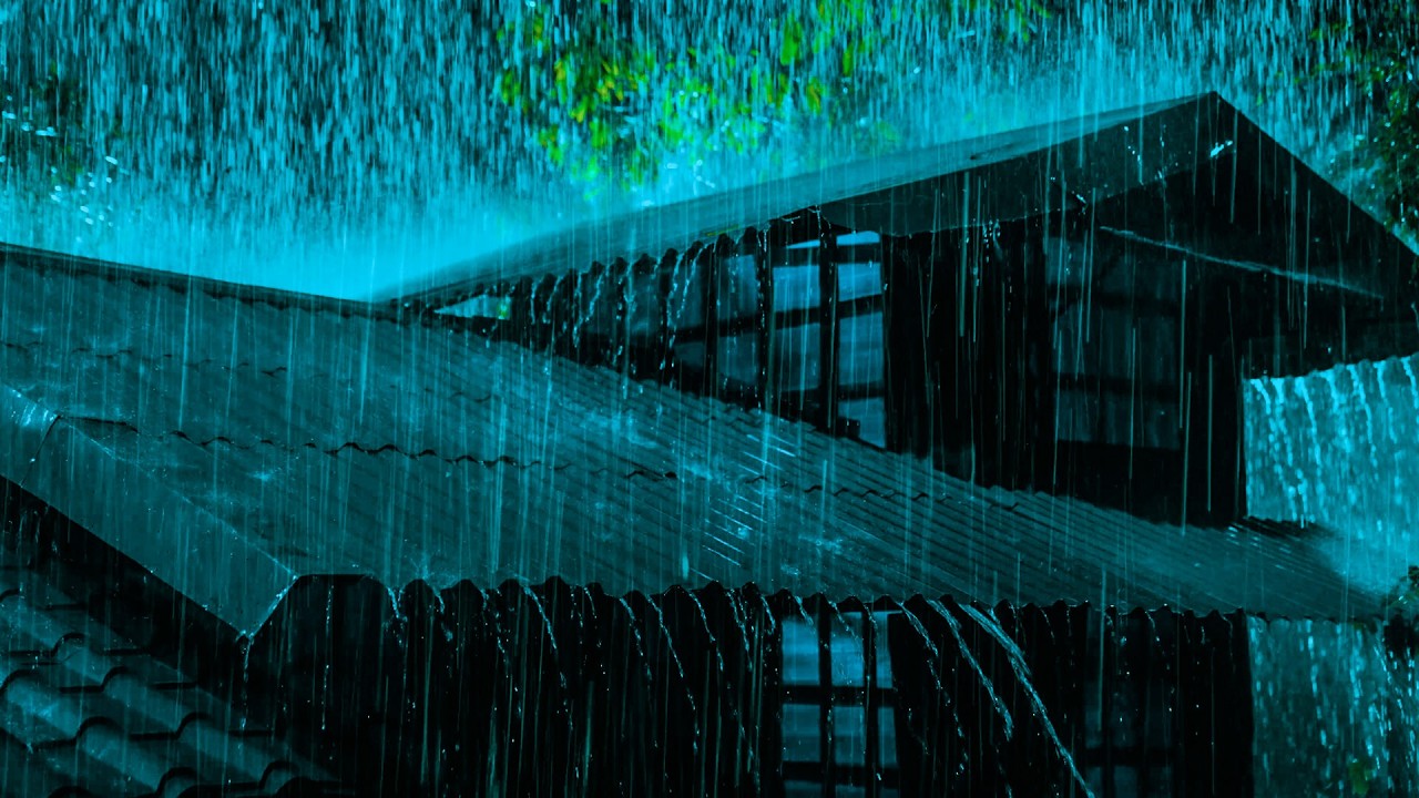 Deep Sleep Immediately in 3 Minutes with Intense Rainstorm on Metal Roof & Massive Thunder at Night