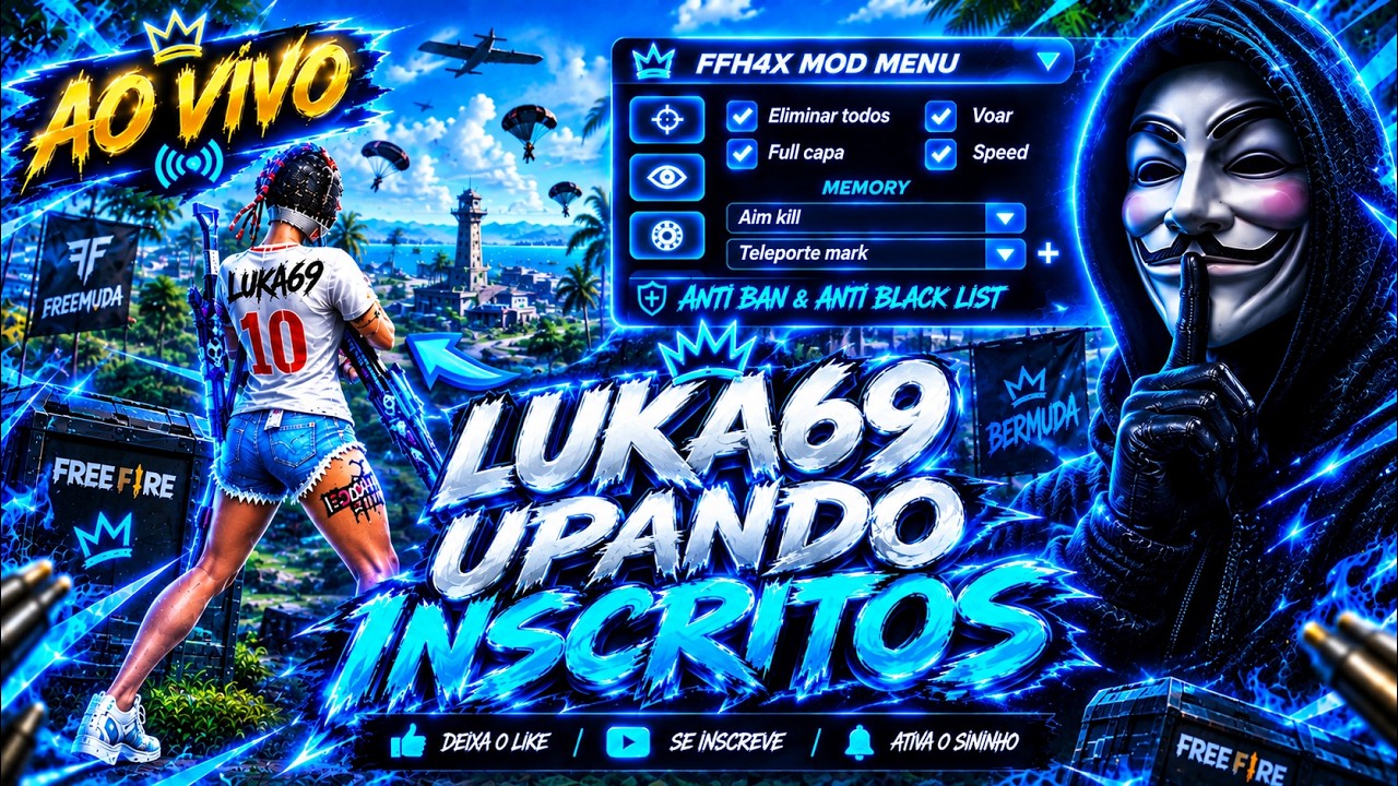 🔥 HACK FF AO VIVO UPANDO INSCRITOS NA NOVA TEMOPORADA DE RANK BR 🔥