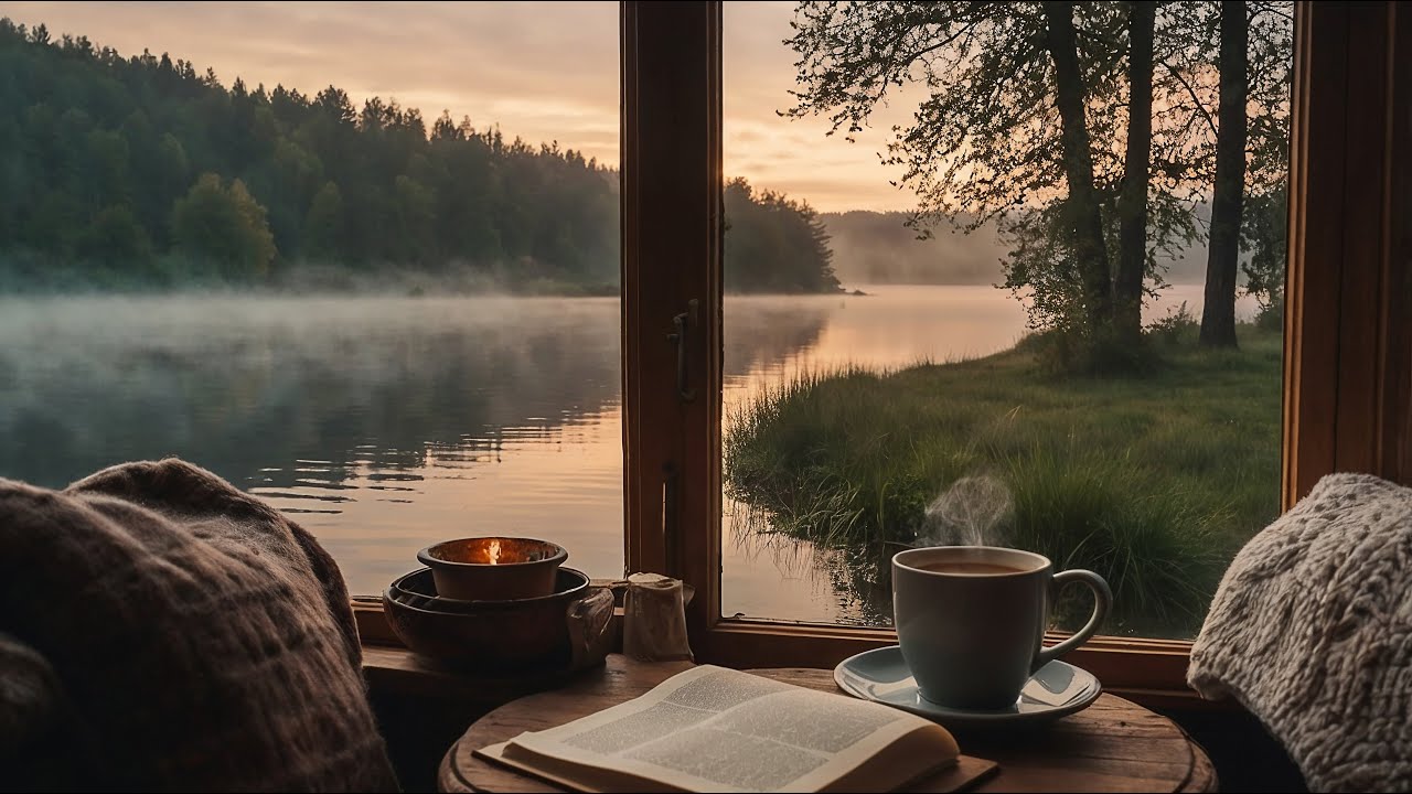 Quiet Lake Sunrise from a Cozy Cabin | Gentle Morning Ambience for Focus & Peace