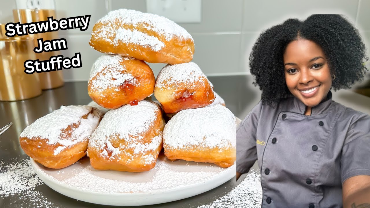 Бенье с клубничным джемом | Рецепт мягких и воздушных домашних бенье