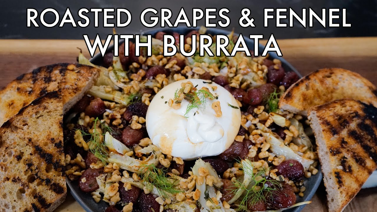 Roasted Grapes with Burrata