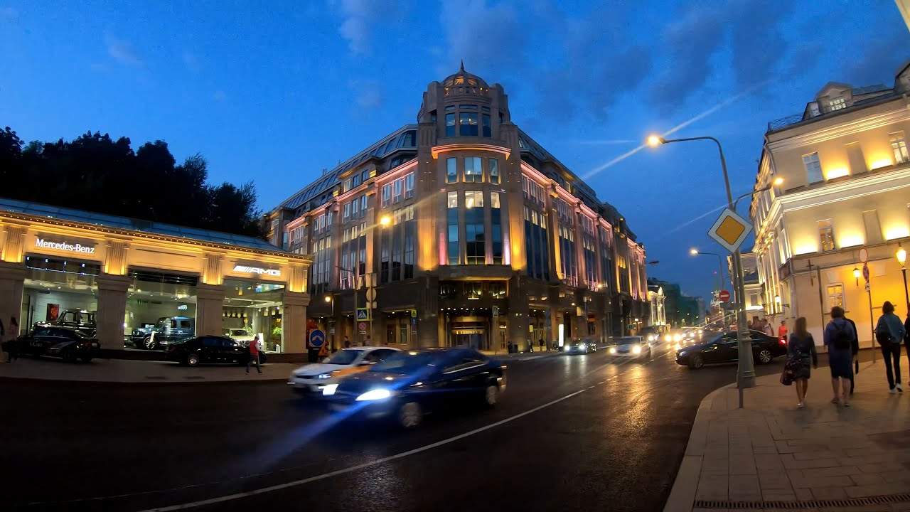 ⁴ᴷ⁵⁰ Walking Moscow: Moscow Center - from Krasnopresnenskaya Metro Station to New Arbat Ave