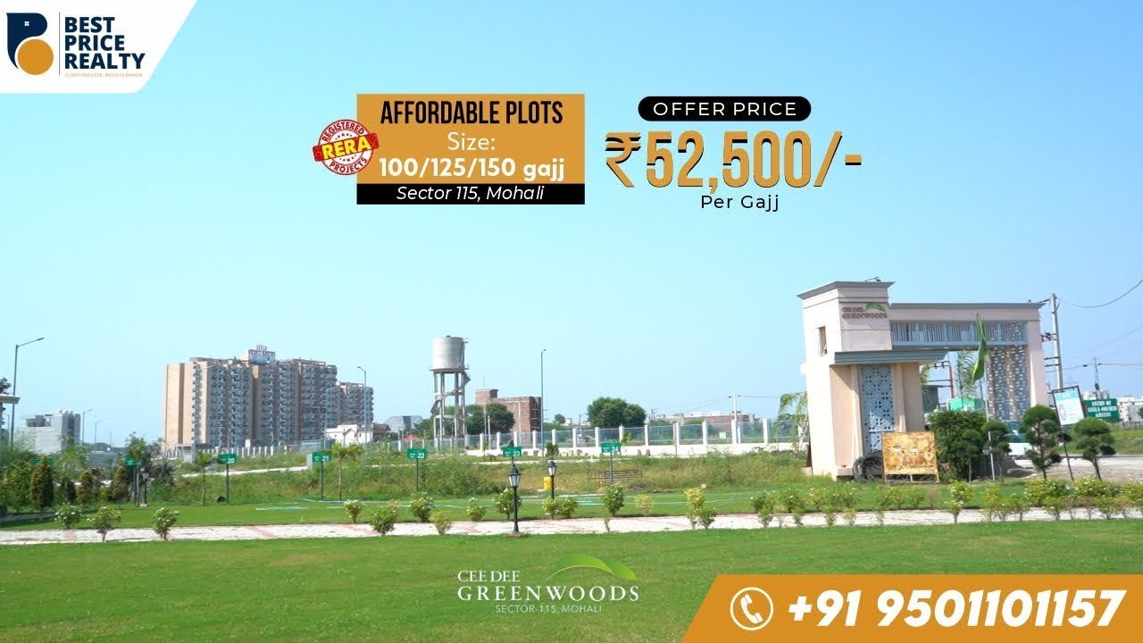 Affordable Plots in Gated Township |Greenwoods Sector 115 |Direct Connectivity from PR-6 Road Mohali