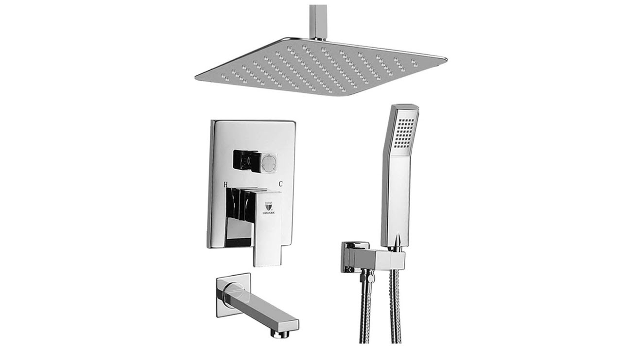 HIMK Shower System, Ceiling Mount Shower System Chrome with 10