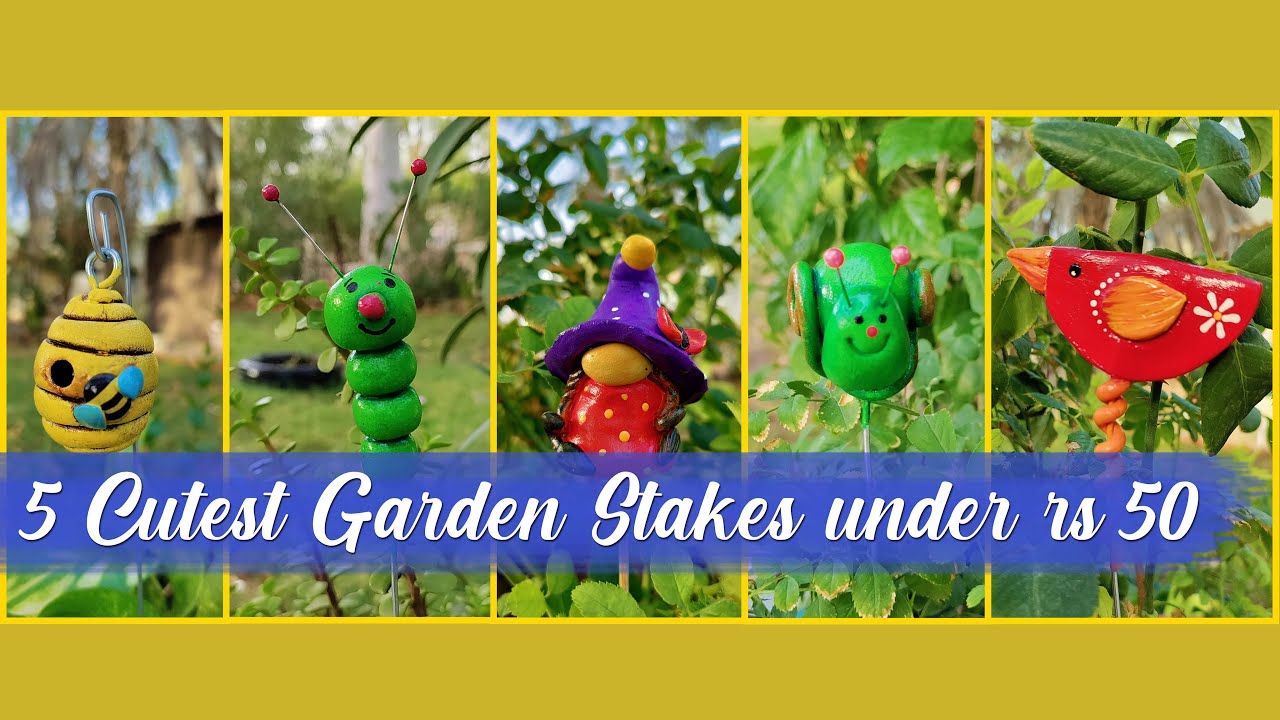 5 Garden Stakes Under Rs 50 || Planter decor Ideas