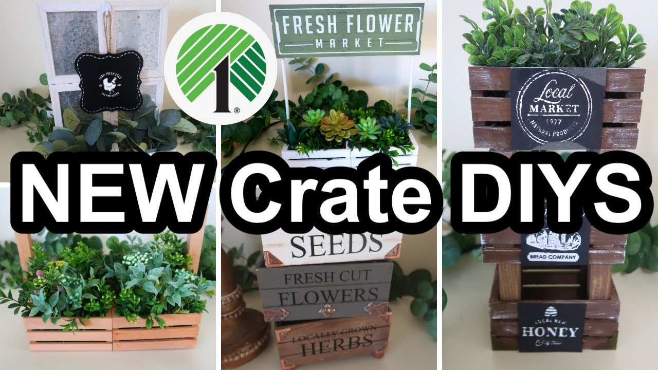 6 MUST SEE ways to use Dollar Tree Wooden Crates | Wooden Crate DIYS | Farmhouse Room Decor Crafts