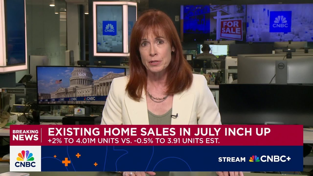 Existing home sales in July inch up