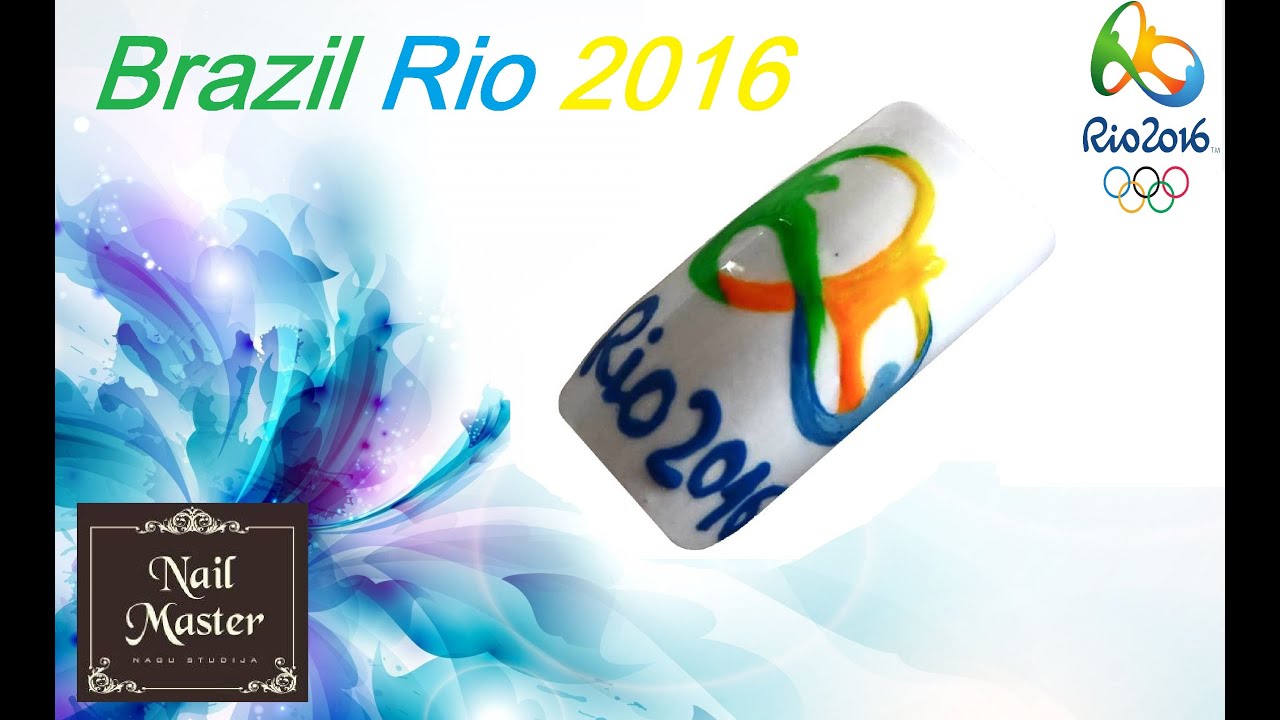 Great Summer Rio 2016 nail art Brazil -  Яркий и летний Дизайн маникюра в честь олимпийских игр