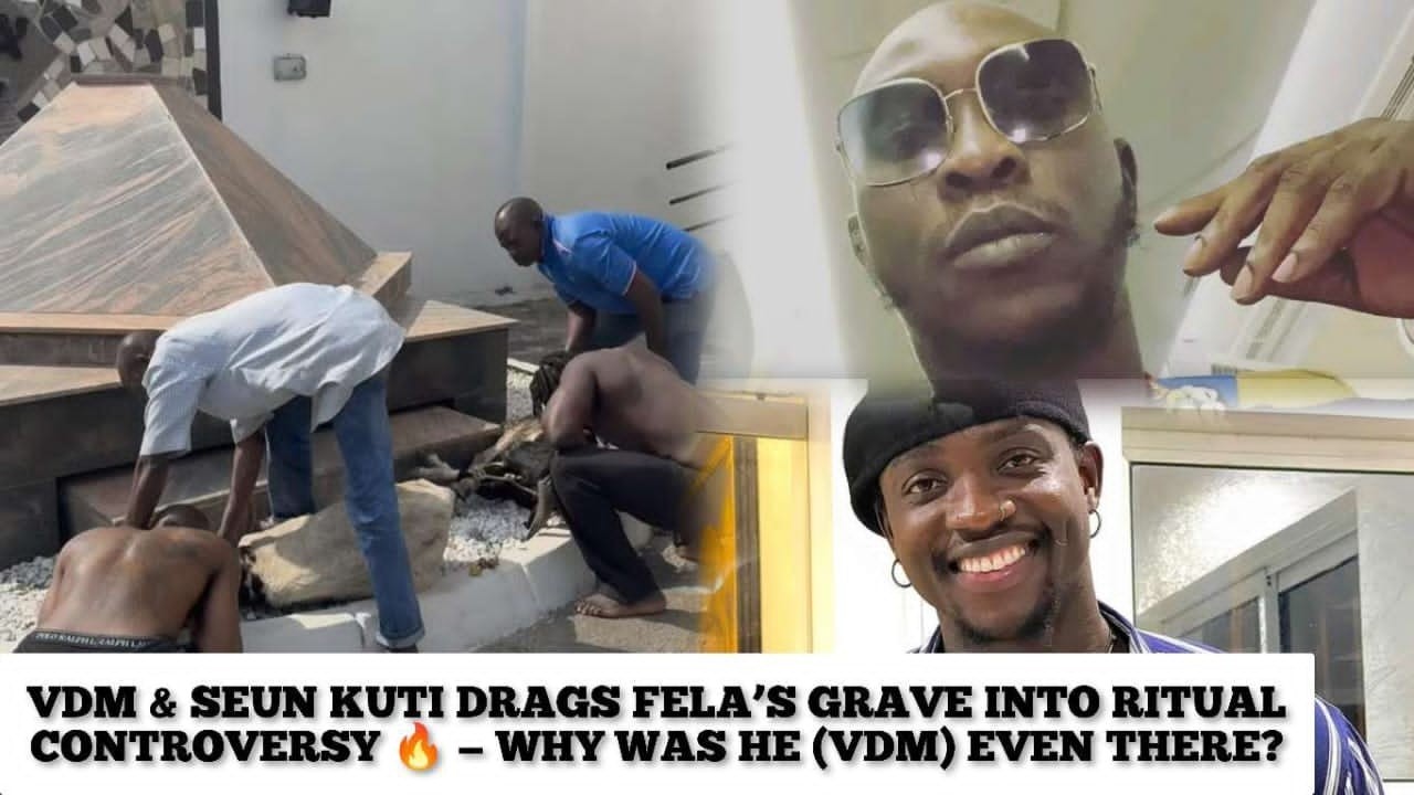 VDM AND SEUN KUTI DRAGS FELA’S GRAVE INTO RITUAL CONTROVERSY 🔥 — WHY WAS HE(VDM) EVEN THERE?