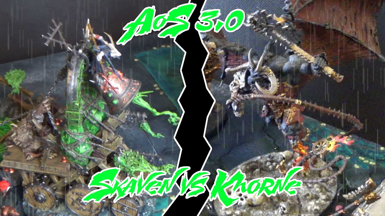 AoS 3 Skaven vs Khorne 2000 pts