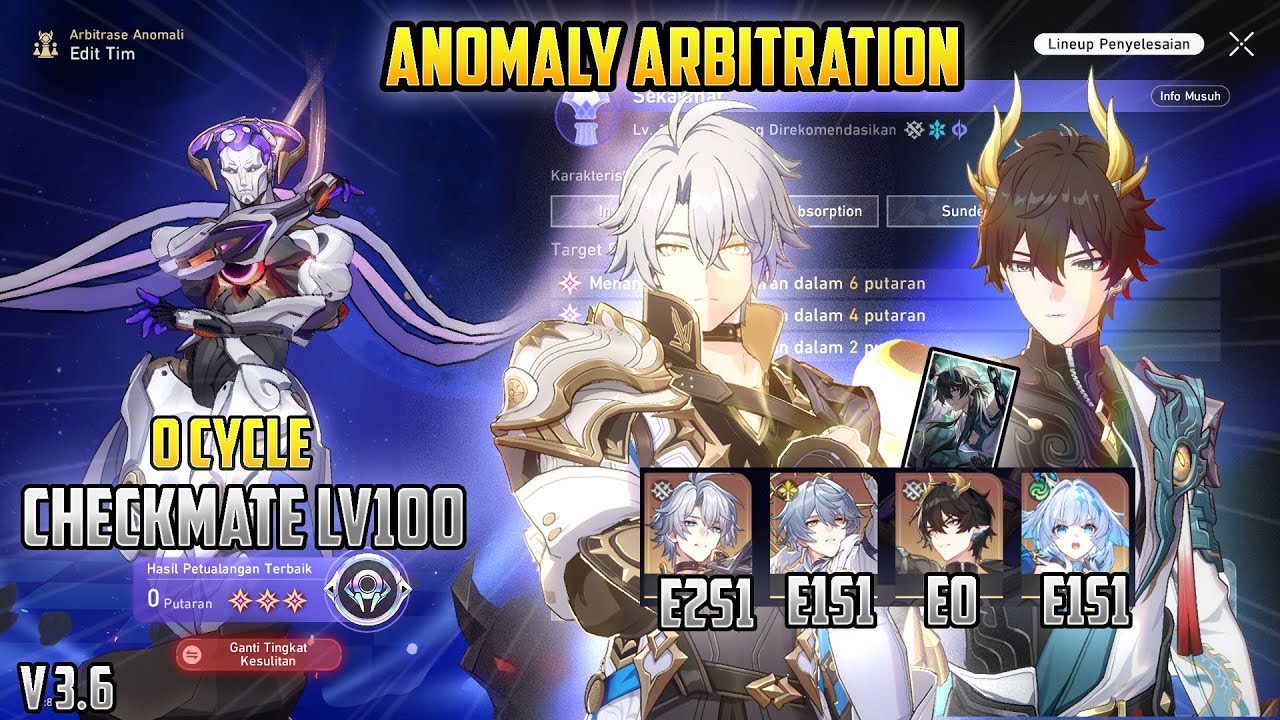0 Cycle Anomaly Arbitration Checkmate Phainon E2S1 with Dangheng PT V3.6 | Honkai: Star Rail