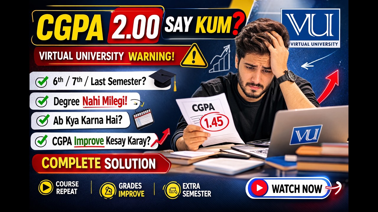 Virtual University Warning | CGPA Less Than 2.00 Solution