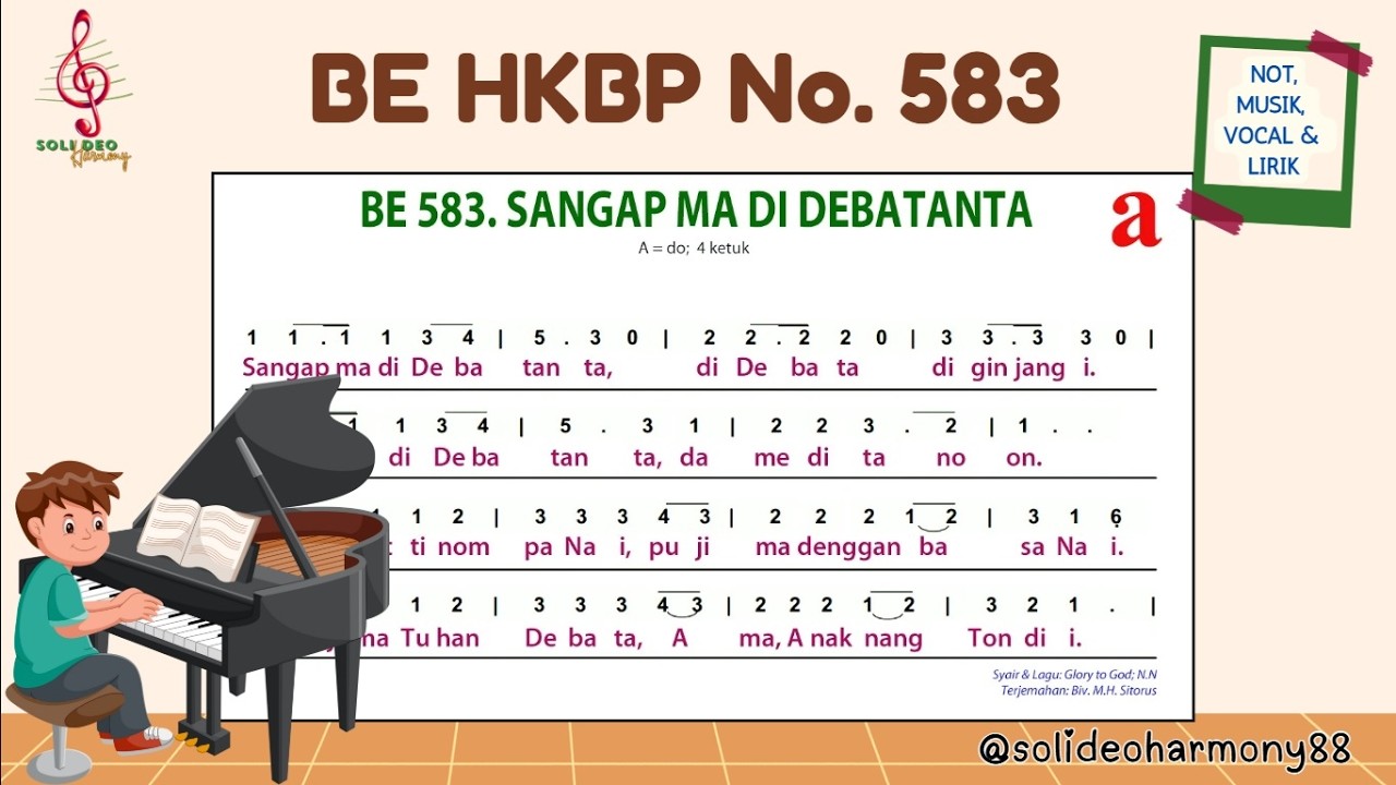 BE 583 | SANGAP MA DI DEBATANTA | Not, Musik, Lirik & Vocal | Buku Ende HKBP Nomor 583