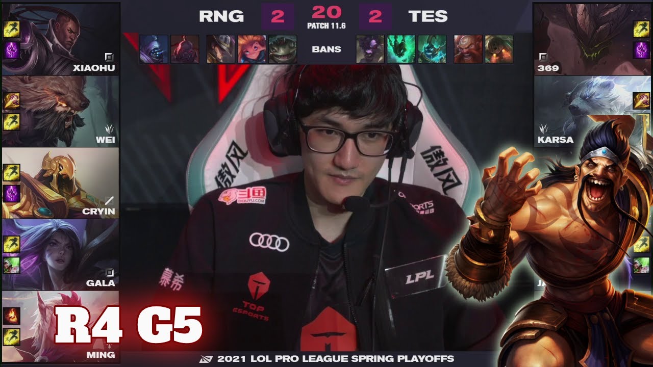 RNG vs TES - Game 5 | Round 4 LPL Spring 2021 playoffs | Royal Never Give Up vs Top Esports G5