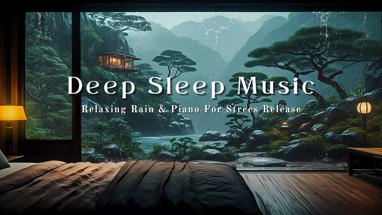 🌧️ Midnight Rain & Piano 🌙 Healing Rain & Sleep Soundscape for Deep Sleep Peaceful Calm