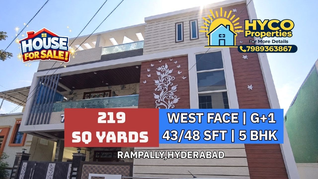 HPC-337 || 219 SQ YARDS West face G+1 independent House for Sale in Rampally Hyderabad 